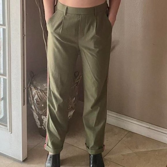 Green Straight Leg Pants - Picture 2 of 2